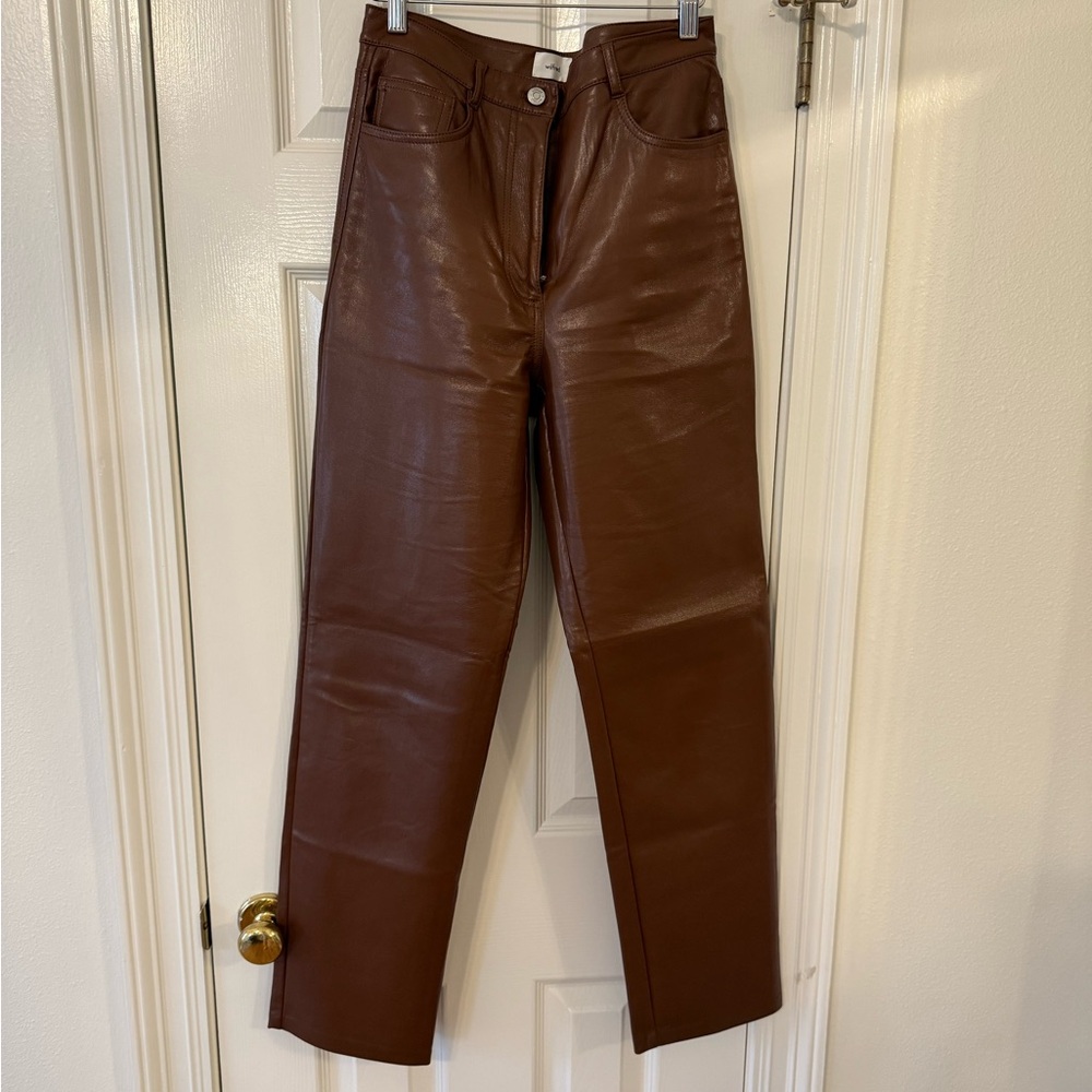 Wilfred Chocolate Leather Pants